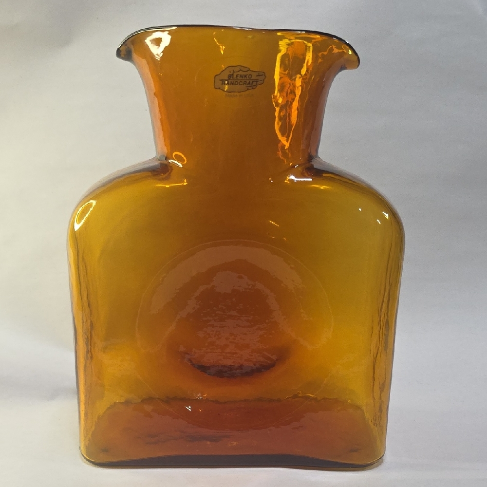 Blenko Amber Water Bottle